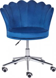 Krzesło biurowe Beliani Krzesło biurowe regulowane welurowe niebieskie MONTICELLO 4