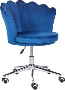 Krzesło biurowe Beliani Krzesło biurowe regulowane welurowe niebieskie MONTICELLO 5