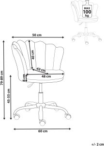 Krzesło biurowe Beliani Krzesło biurowe regulowane welurowe różowe MONTICELLO II 3