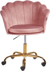 Krzesło biurowe Beliani Krzesło biurowe regulowane welurowe różowe MONTICELLO II 4
