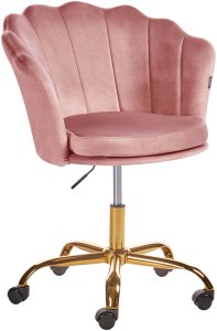 Krzesło biurowe Beliani Krzesło biurowe regulowane welurowe różowe MONTICELLO II 5