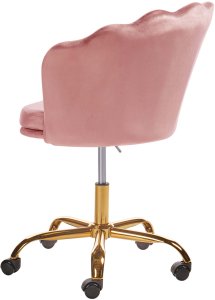 Krzesło biurowe Beliani Krzesło biurowe regulowane welurowe różowe MONTICELLO II 6