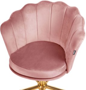 Krzesło biurowe Beliani Krzesło biurowe regulowane welurowe różowe MONTICELLO II 7