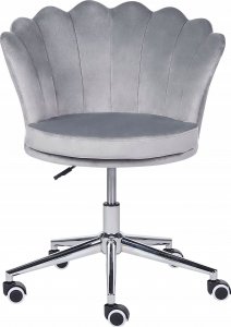 Krzesło biurowe Beliani Krzesło biurowe regulowane welurowe szare MONTICELLO 4