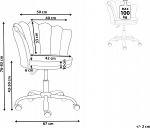 Krzesło biurowe Beliani Krzesło biurowe regulowane welurowe zielone MONTICELLO II 3