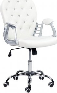 Krzesło biurowe Beliani Krzesło biurowe regulowane białe z kryształkami PRINCESS 3