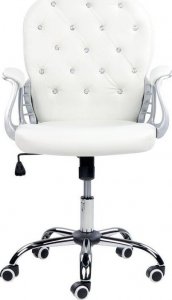 Krzesło biurowe Beliani Krzesło biurowe regulowane białe z kryształkami PRINCESS 4