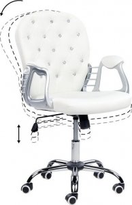 Krzesło biurowe Beliani Krzesło biurowe regulowane białe z kryształkami PRINCESS 6