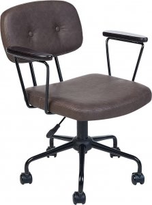 Krzesło biurowe Beliani Krzesło biurowe regulowane ekoskóra ciemnobrązowe ALGERITA Lumarko! 1