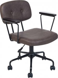 Krzesło biurowe Beliani Krzesło biurowe regulowane ciemnobrązowe ALGERITA 3