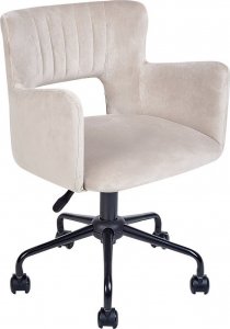 Krzesło biurowe Beliani Krzesło biurowe regulowane welurowe beżowoszare SANILAC Lumarko! 1