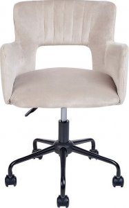 Krzesło biurowe Beliani Krzesło biurowe regulowane welurowe beżowoszare SANILAC 3