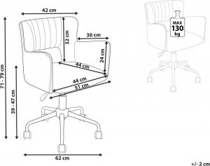 Krzesło biurowe Beliani Krzesło biurowe regulowane welurowe beżowoszare SANILAC 9