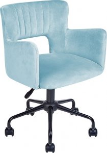 Krzesło biurowe Beliani Krzesło biurowe regulowane welurowe jasnoniebieskie SANILAC Lumarko! 1