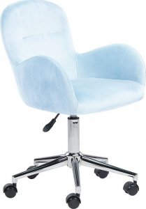 Krzesło biurowe Beliani Krzesło biurowe regulowane welurowe jasnoniebieskie PRIDDY 2