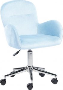 Krzesło biurowe Beliani Krzesło biurowe regulowane welurowe jasnoniebieskie PRIDDY 3