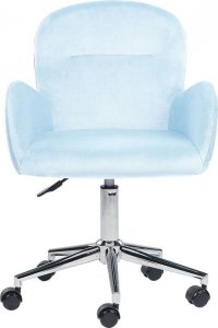 Krzesło biurowe Beliani Krzesło biurowe regulowane welurowe jasnoniebieskie PRIDDY 4