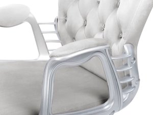 Krzesło biurowe Beliani Krzesło biurowe regulowane welurowe różowe z kryształkami PRINCESS 11