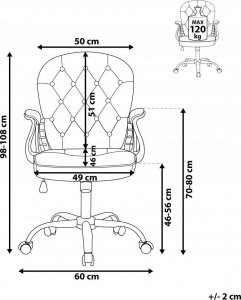 Krzesło biurowe Beliani Krzesło biurowe regulowane welurowe różowe z kryształkami PRINCESS 12