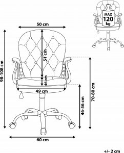 Krzesło biurowe Beliani Krzesło biurowe regulowane welurowe różowe z kryształkami PRINCESS 14