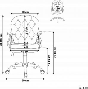 Krzesło biurowe Beliani Krzesło biurowe regulowane welurowe różowe z kryształkami PRINCESS 3