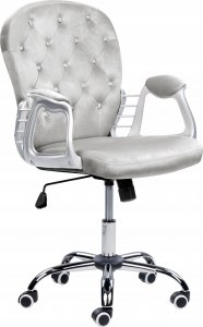 Krzesło biurowe Beliani Krzesło biurowe regulowane welurowe różowe z kryształkami PRINCESS 4