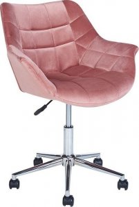 Krzesło biurowe Beliani Krzesło biurowe regulowane welurowe różowe LABELLE 4