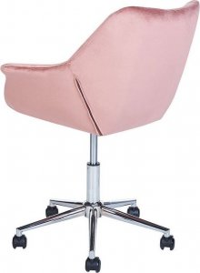 Krzesło biurowe Beliani Krzesło biurowe regulowane welurowe różowe LABELLE 5