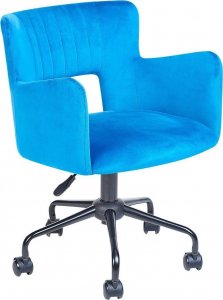 Krzesło biurowe Beliani Krzesło biurowe regulowane welurowe niebieskie SANILAC Lumarko! 1