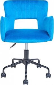 Krzesło biurowe Beliani Krzesło biurowe regulowane welurowe niebieskie SANILAC 4