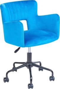 Krzesło biurowe Beliani Krzesło biurowe regulowane welurowe niebieskie SANILAC 5