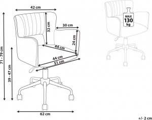 Krzesło biurowe Beliani Krzesło biurowe regulowane welurowe niebieskie SANILAC 10