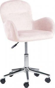 Krzesło biurowe Beliani Krzesło biurowe regulowane welurowe różowe PRIDDY 4