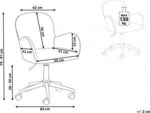 Krzesło biurowe Beliani Krzesło biurowe regulowane welurowe różowe PRIDDY 9