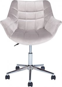 Krzesło biurowe Beliani Krzesło biurowe regulowane welurowe szare LABELLE 3