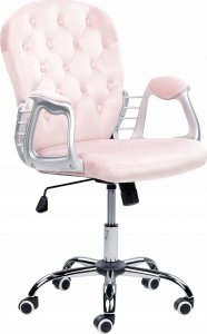 Krzesło biurowe Beliani Krzesło biurowe regulowane welurowe różowe PRINCESS 4