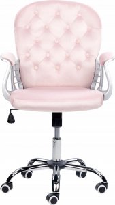 Krzesło biurowe Beliani Krzesło biurowe regulowane welurowe różowe PRINCESS 5