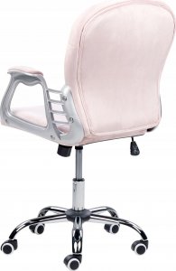 Krzesło biurowe Beliani Krzesło biurowe regulowane welurowe różowe PRINCESS 6