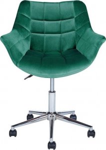 Krzesło biurowe Beliani Krzesło biurowe regulowane welurowe zielone LABELLE 3