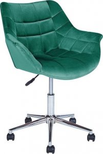 Krzesło biurowe Beliani Krzesło biurowe regulowane welurowe zielone LABELLE 4