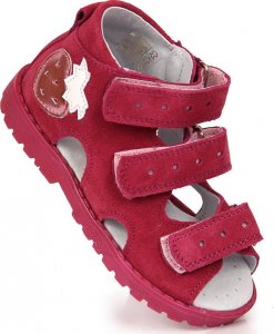 Kornecki Skórzane sandały dziewczęce ortopedyczne fuksja Kornecki OR17 OR117 31 6