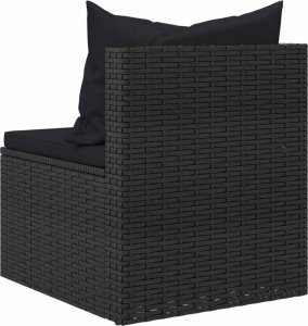 vidaXL 4-cz. zestaw wypoczynkowy do ogrodu, poduszki, czarny rattan PE 12