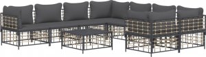 vidaXL 9-cz. zestaw wypoczynkowy do ogrodu, z poduszkami, antracytowy 2