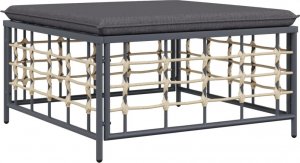 vidaXL 3-cz. zestaw wypoczynkowy do ogrodu, z poduszkami, antracytowy 5