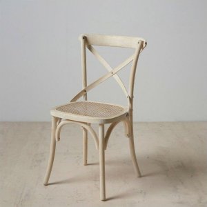 Bigbuy Home Krzesło do Jadalni 45 x 42 x 87 cm Drewno Biały Rattan 1