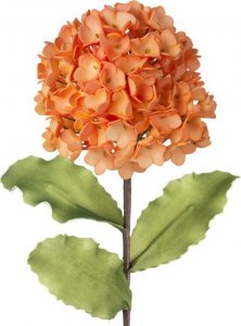 Eurofirany Sztuczny kwiat dekoracyjny hortensja FLORE pomarańczowy x6 1