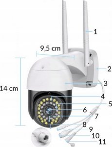 Kamera IP Heckermann Kamera Ip Zewnętrzna Obrotowa Wifi Kamera Ip 3Mp Heckermann C19 3