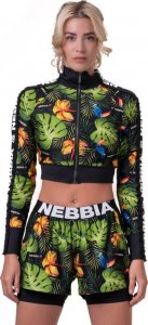 Nebbia Bluza damska Nebbia High-Energy Cropped Jacket 564 - Kolor Zielona dżungla, Rozmiar XS 1