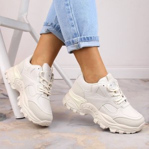 Evento Buty sportowe damskie na platformie beżowe eVento 5465 39 2