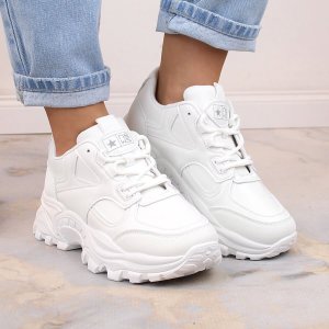 Evento Buty sportowe damskie na platformie białe eVento 5465 40 4